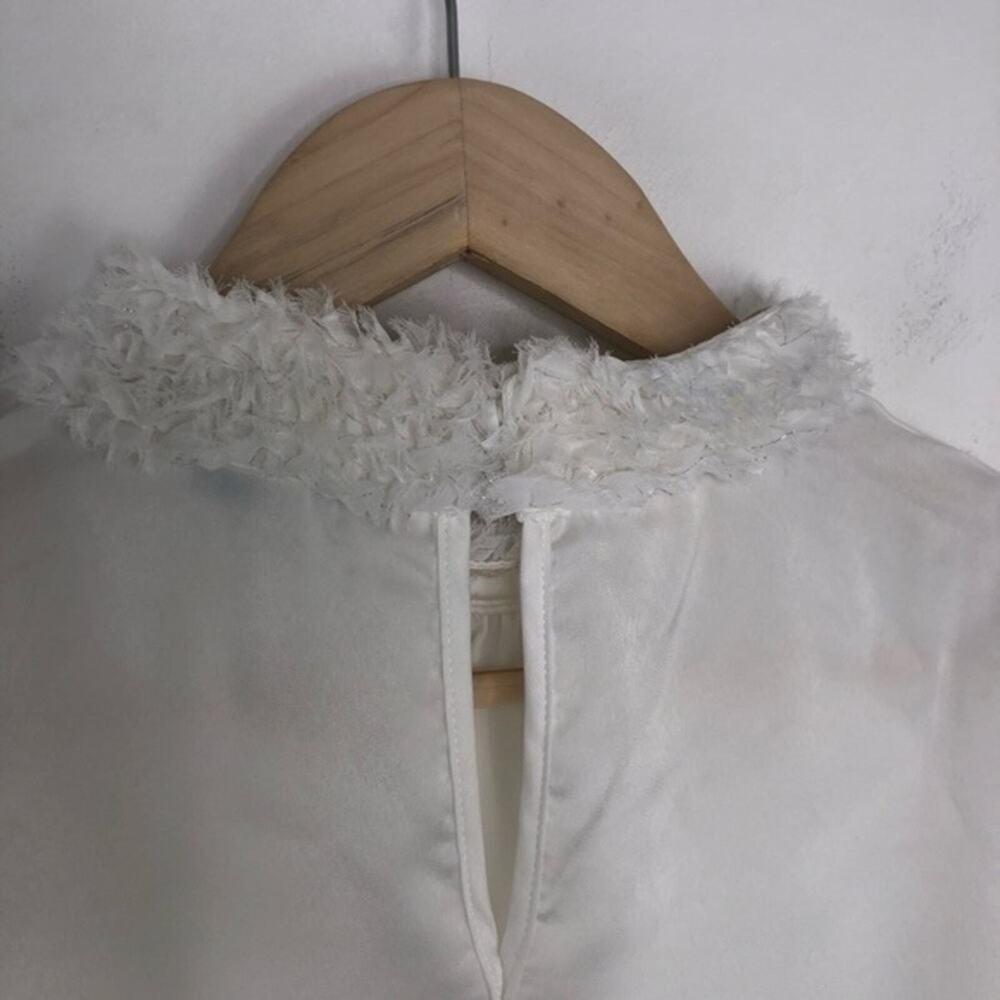 FATE White Embellished Neck Top Blouse Size Medium - Picture 6 of 10